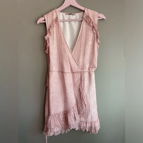 All Saints Floral Wrap Dress with Ruffle Sleeves - Picture 8 of 10